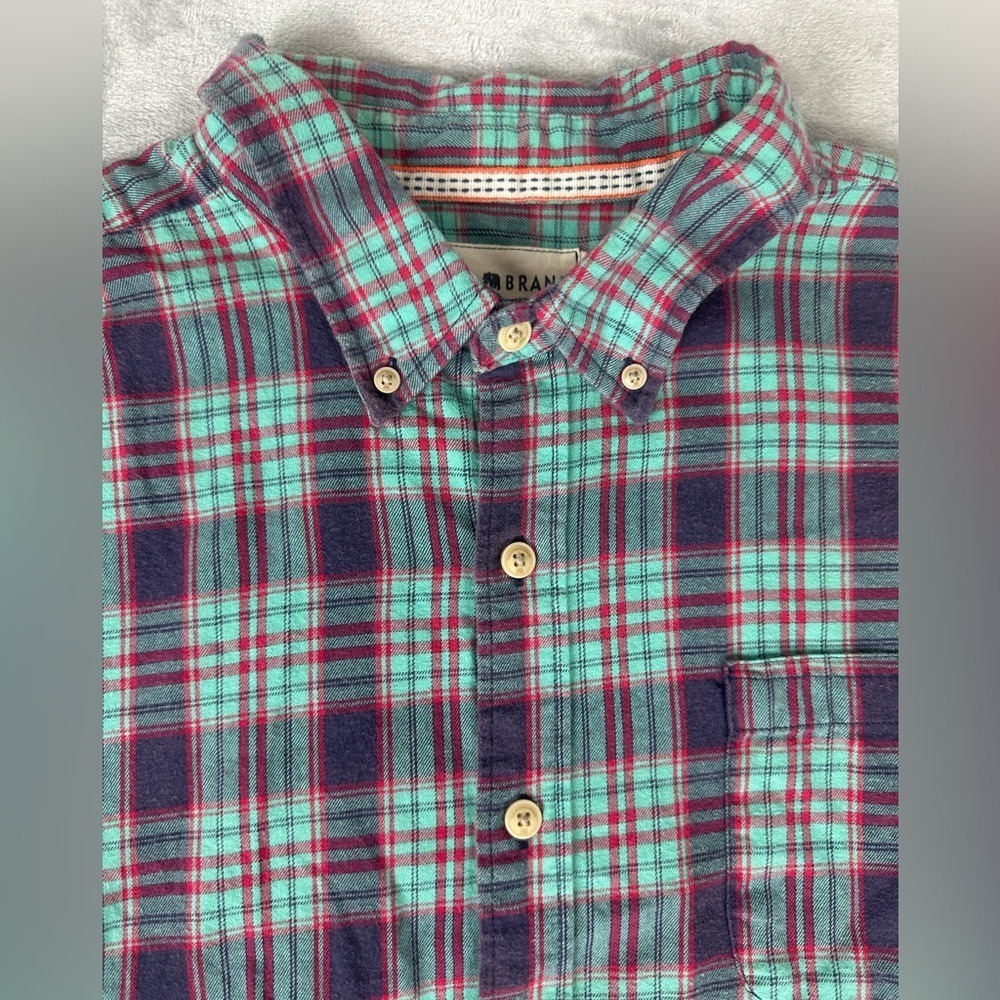 The Normal Brand Shirt Mens XL Long Sleeve Plaid Flannel Button Up Shirt Casual